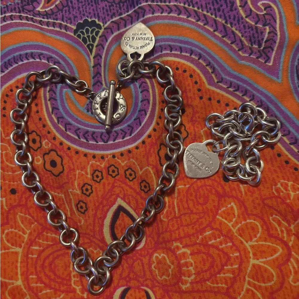Tiffany & co necklace and bracelet set comes with bonus t & co lariat necklace
